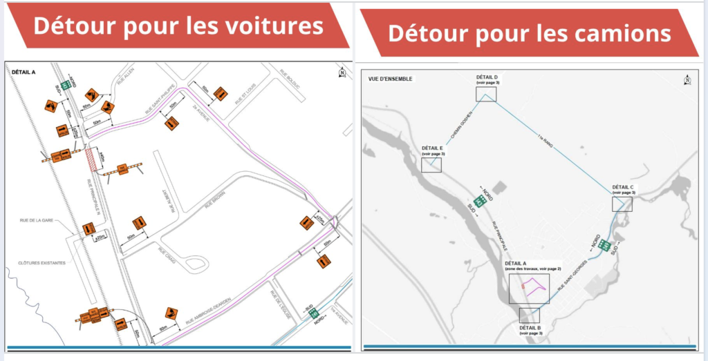 Fermeture complète de la rue Principale Nord – Détour en place le jeudi 17 juillet